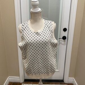 Ralph Lauren Cream and Black Polka Dot Tank Top